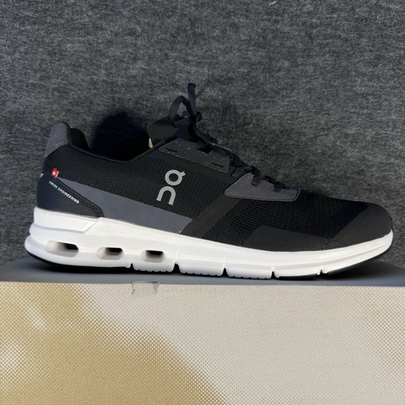 ON CLOUDRIFT Men's WHITE/Black Athletic Training Running Walking Shoes Mens 14 - Picture 4 of 7